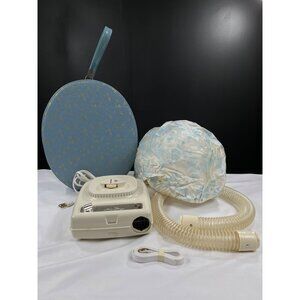 Vintage SKU 503 Sears Hair Dryer Bonnet And Blue Travel Case